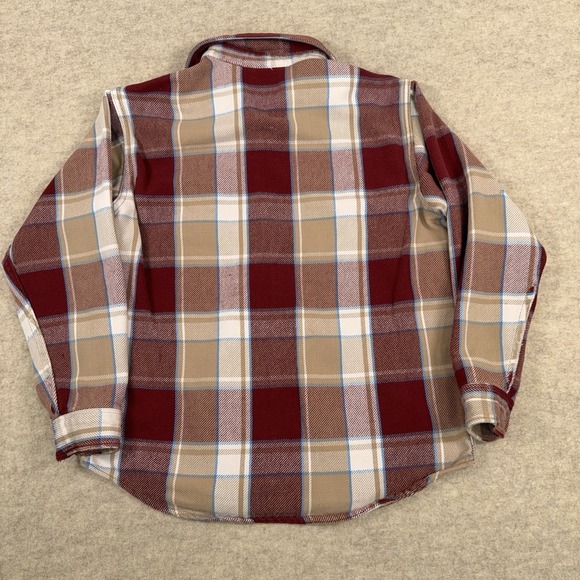 Big Mac Flannel Shirt Mens Large Red Beige Plaid JCPenny 80s VTG Made USA - Picture 5 of 13